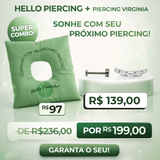Kit Almofada de Cicatrização + Piercing em Titânio | Pratinhas