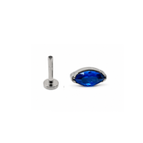 Piercing Micro navete Zircônia Azul escuro e amarelo | Pratinhas