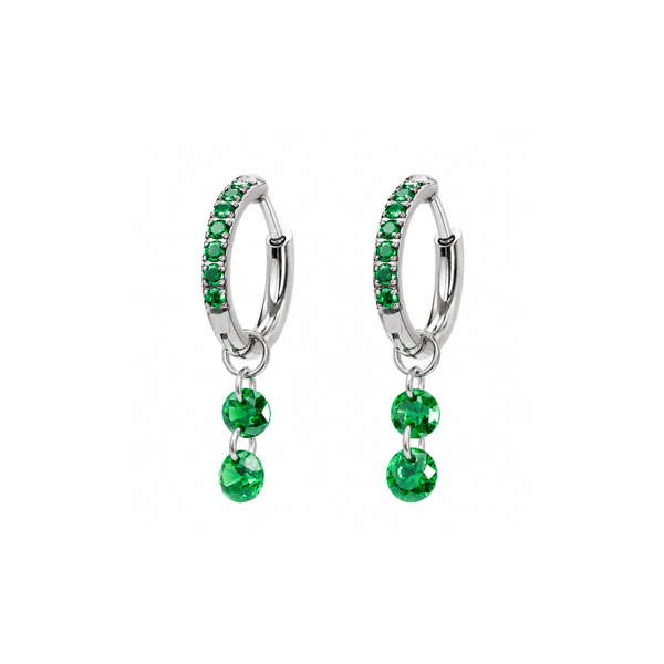 Brinco Verde Imperial zircônia | Pratinhas