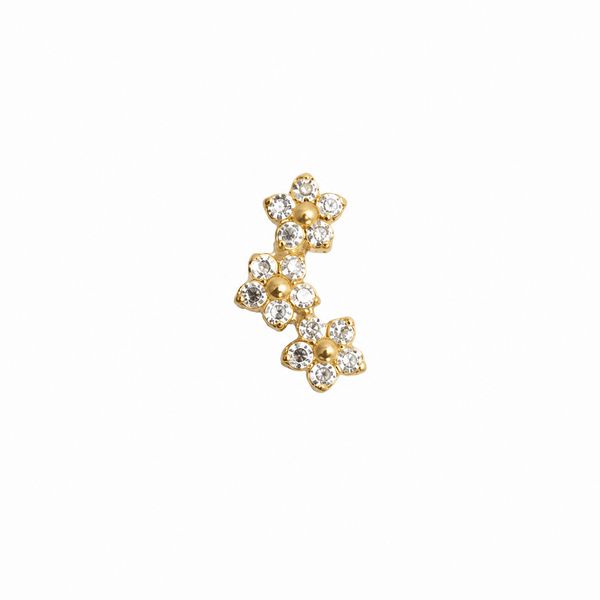 Piercing 3 Flores em Titânio | Pratinhas