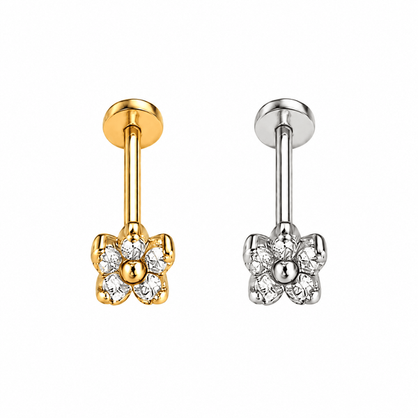 Piercing Australiano Flor em Titânio | Pratinhas