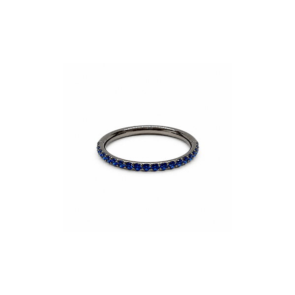 Piercing Articulado Zircônia Azul Escuro cravejada 8mm | Pratinhas