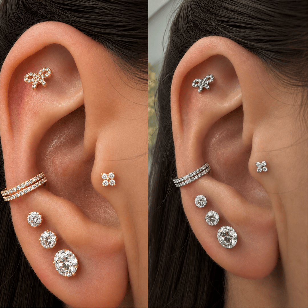 Piercing 2 Fileiras Titânio | Pratinhas