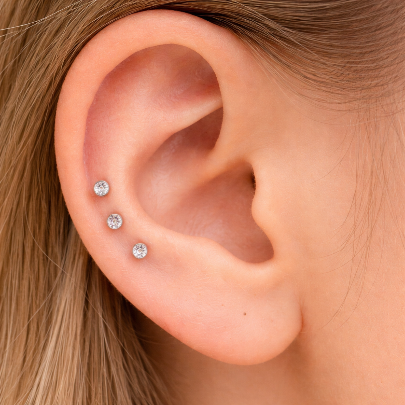 Piercing Trio Australiano Pontos de Luz em Titânio | Pratinhas