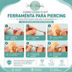 Caneta Aplicadora de Piercing em Aço Inoxidável Profissional | Pratinhas