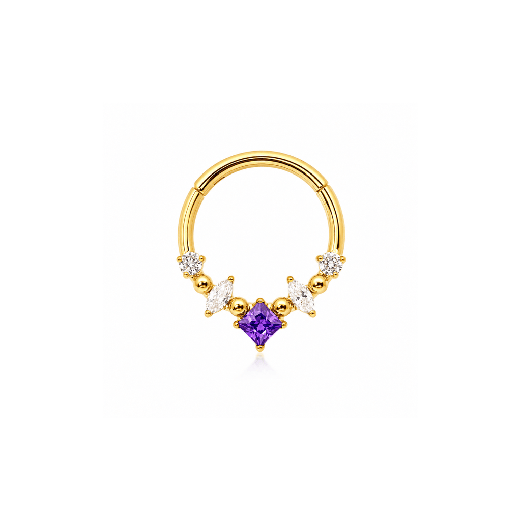 Piercing Daith Aurora Amethyst Gold | Pratinhas