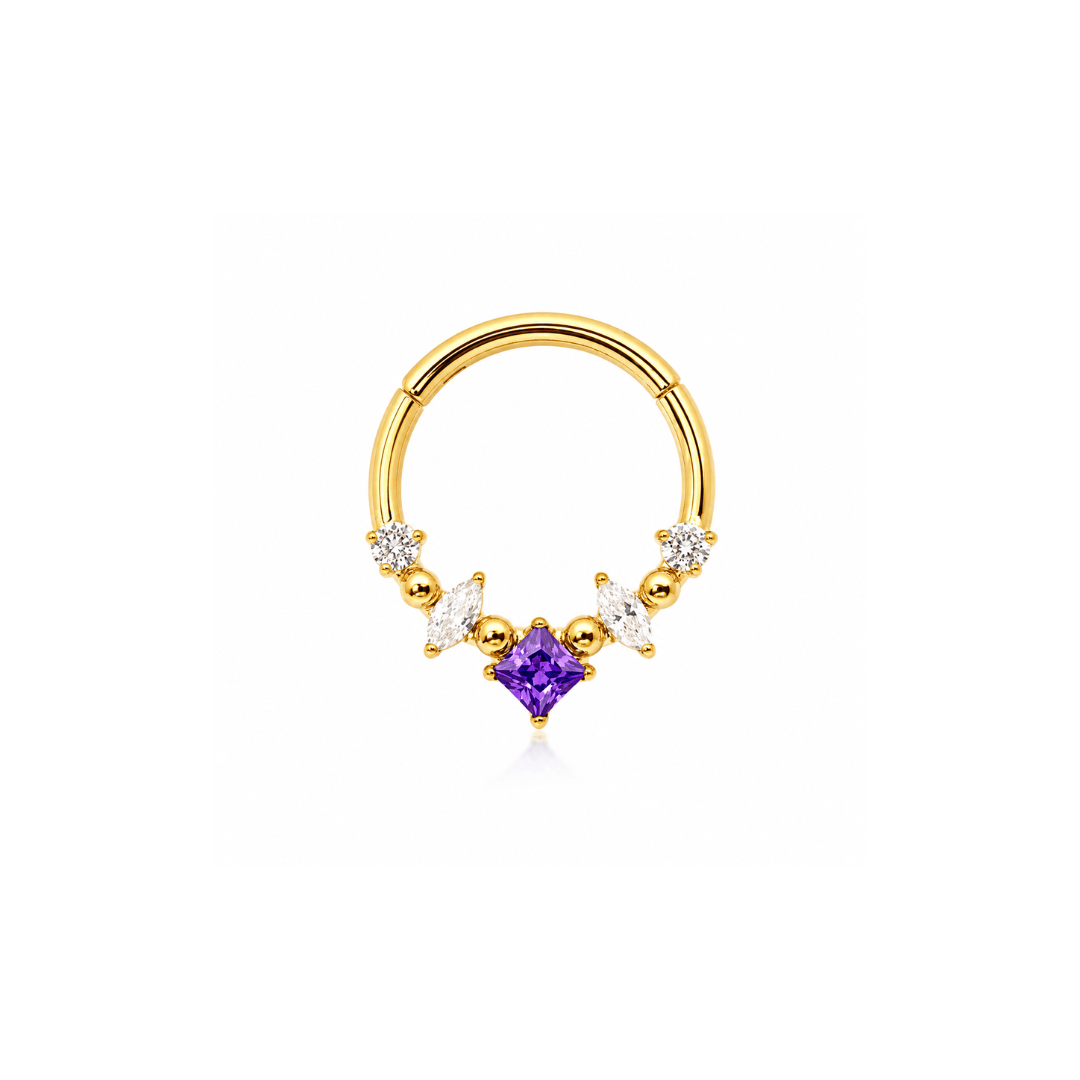 Piercing Daith Aurora Amethyst Gold | Pratinhas