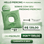 Kit Almofada de Cicatrização + Piercing em Titânio | Pratinhas