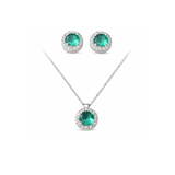 Conjunto Verde Imperial Pratinhas - Brinco + Colar Imperial