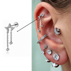 Piercing Titânio Estrela Cadente Em Titânio | Pratinhas