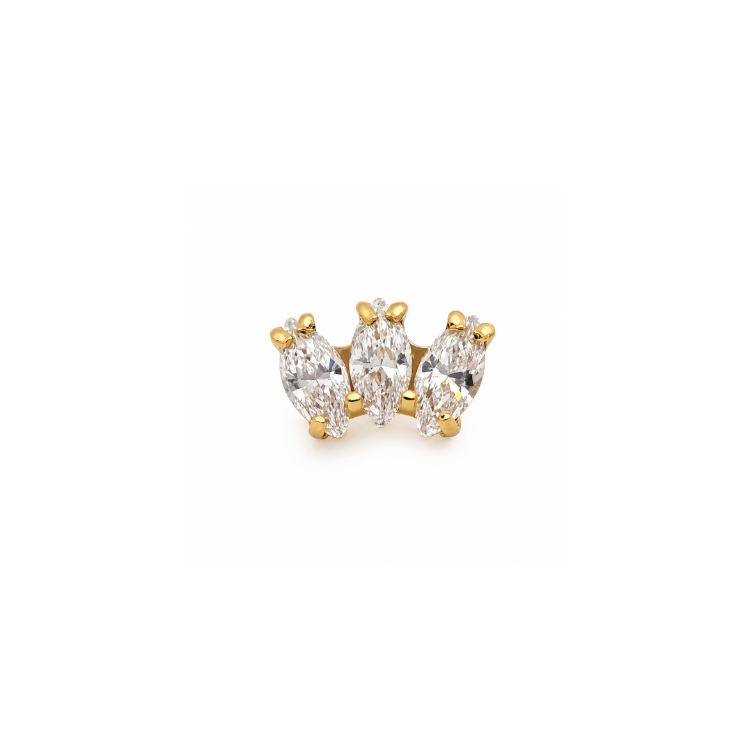 Piercing Trio Navete Titânio Gold | Pratinhas