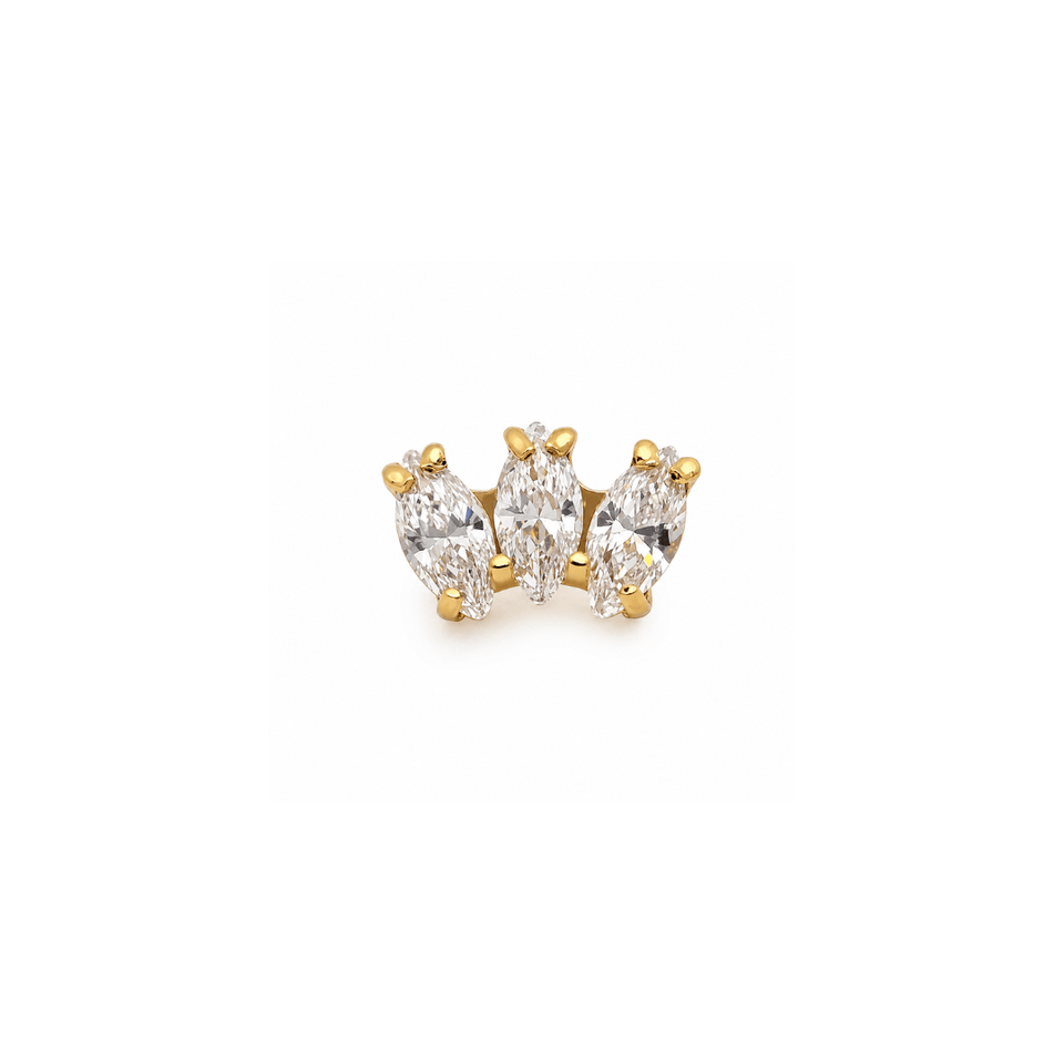 Piercing Trio Navete Titânio Gold | Pratinhas