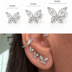Brinco Borboleta Titânio | Pratinhas