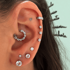 Piercing Daith Crystal Titânio Natural | Pratinhas