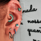 Piercing borboleta zircônia verde | Pratinhas
