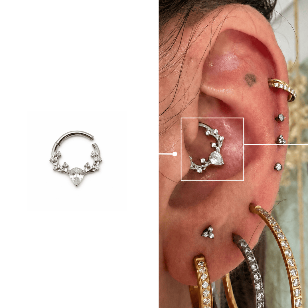 Piercing Argola Daith em Titânio | Pratinhas