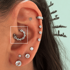 Piercing Daith Crystal Titânio Natural | Pratinhas