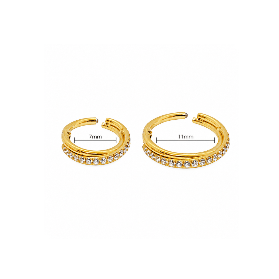 Piercing Helix Celeste Gold Titânio 7mm e 11mm | Pratinhas