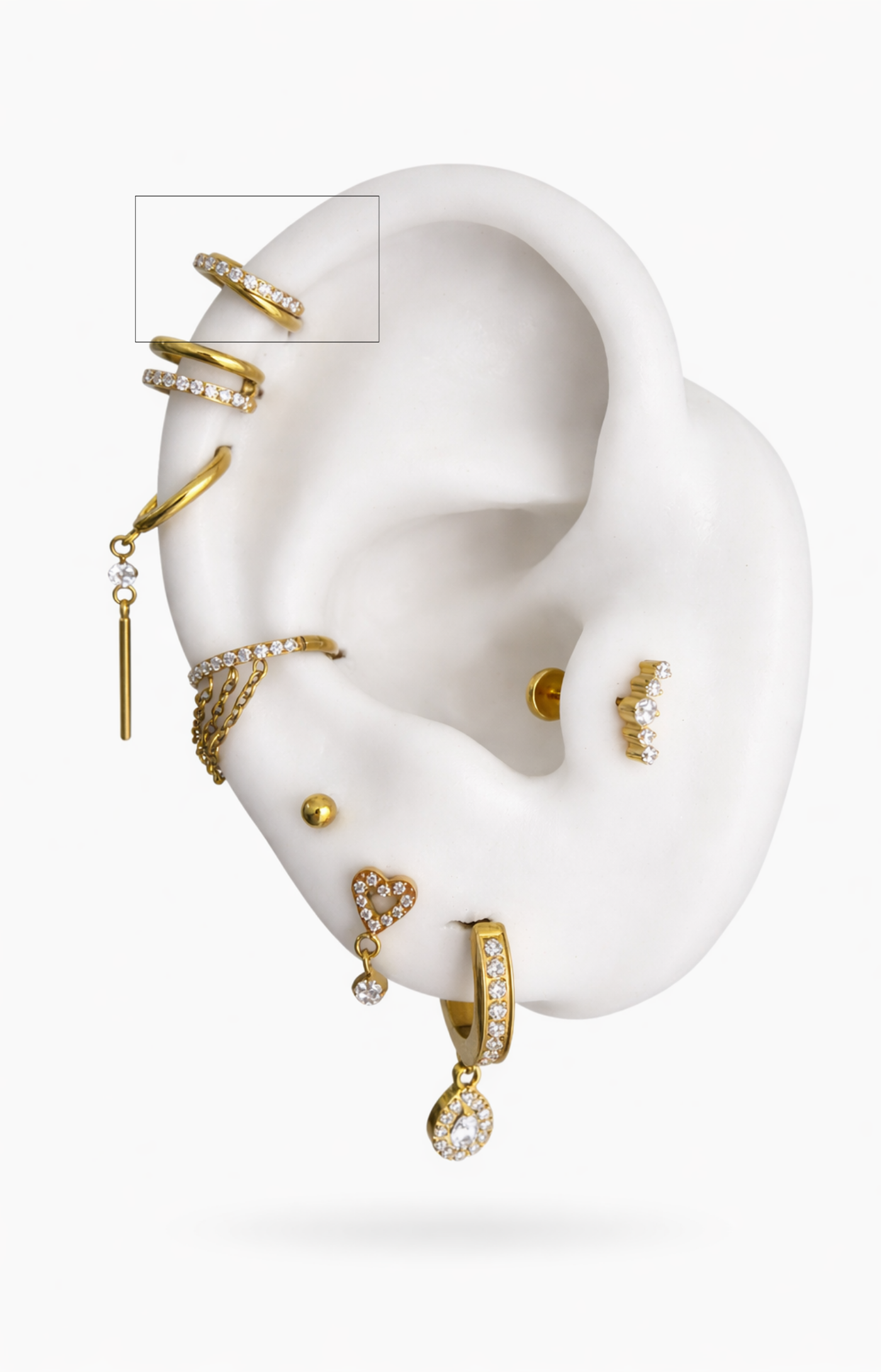 Piercing Titânio Celeste Gold 7mm e 11mm | Pratinhas
