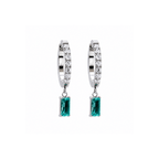 Argola de Titânio com Zircônia Verde Retangular 12mm | Pratinhas