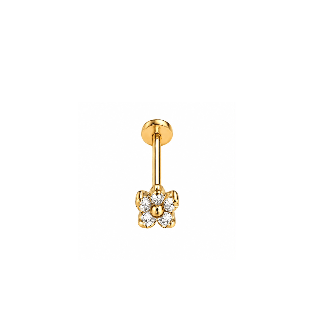 Piercing Australiano Flor 2mm | Pratinhas