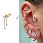 Piercing Titânio Estrela Cadente Em Titânio | Pratinhas