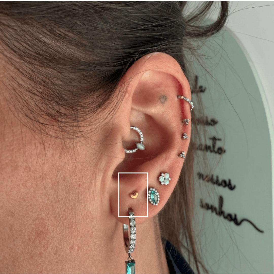 Piercing mini Coração Titânio | Pratinhas