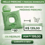 Kit Almofada de Cicatrização + Piercing em Titânio | Pratinhas