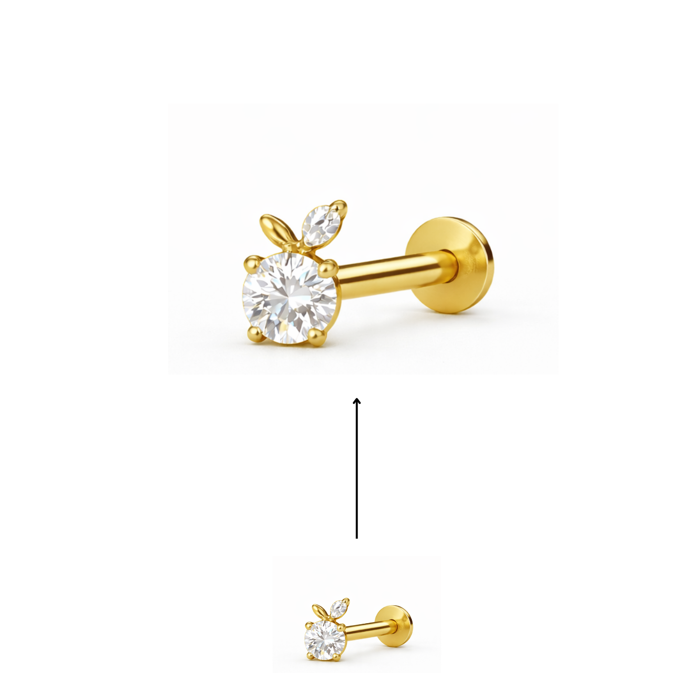 Piercing  Apple em Titânio - Pratinhas