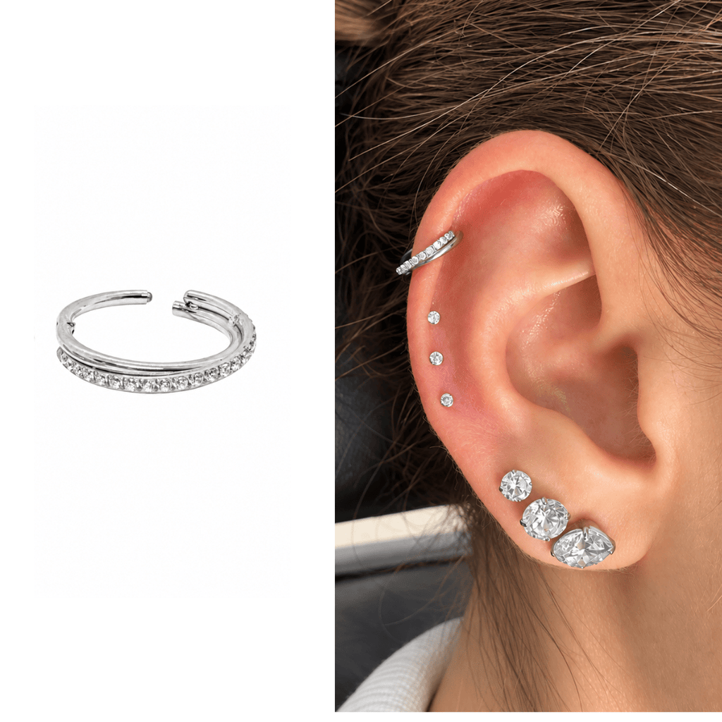 Piercing Helix Celeste Gold Titânio 7mm e 11mm | Pratinhas