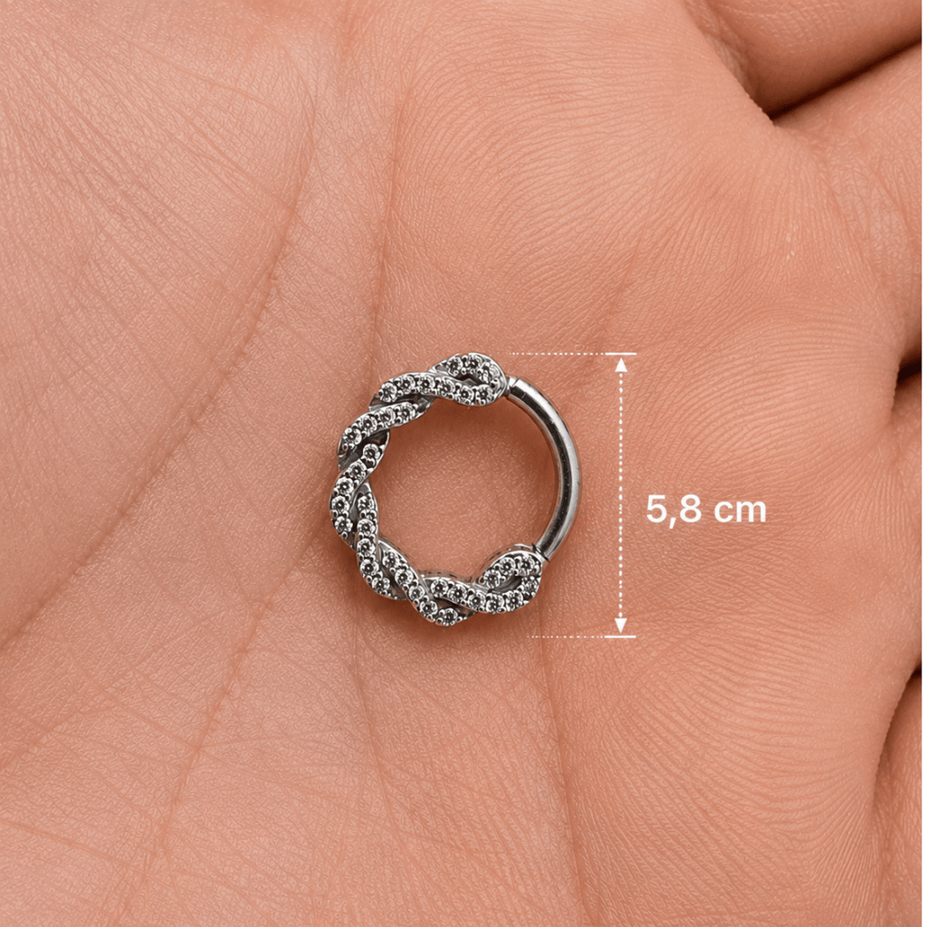Piercing Daith Crystal Titânio Natural | Pratinhas