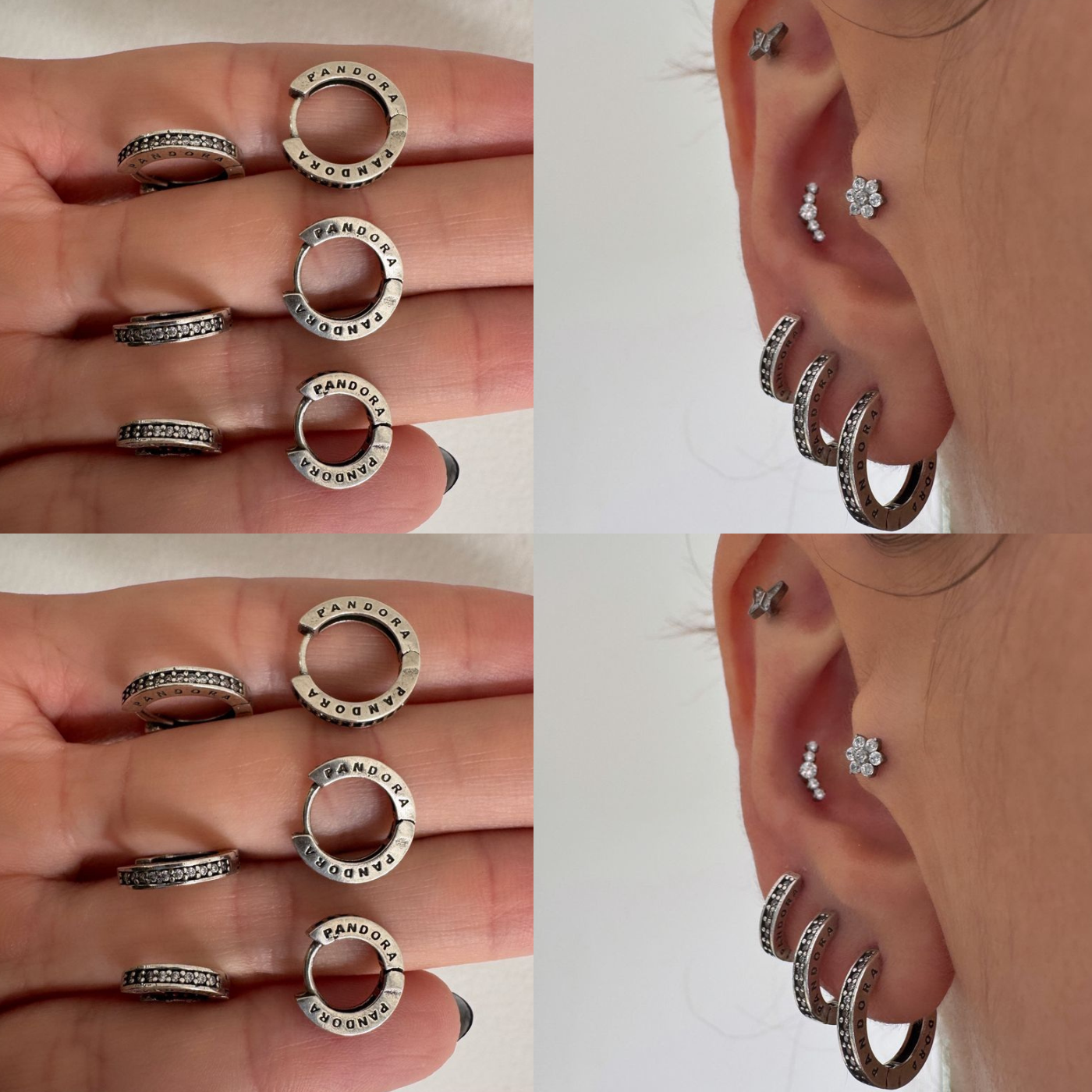 Brinco inspiração Pandora Prata 925 - Pratinhas