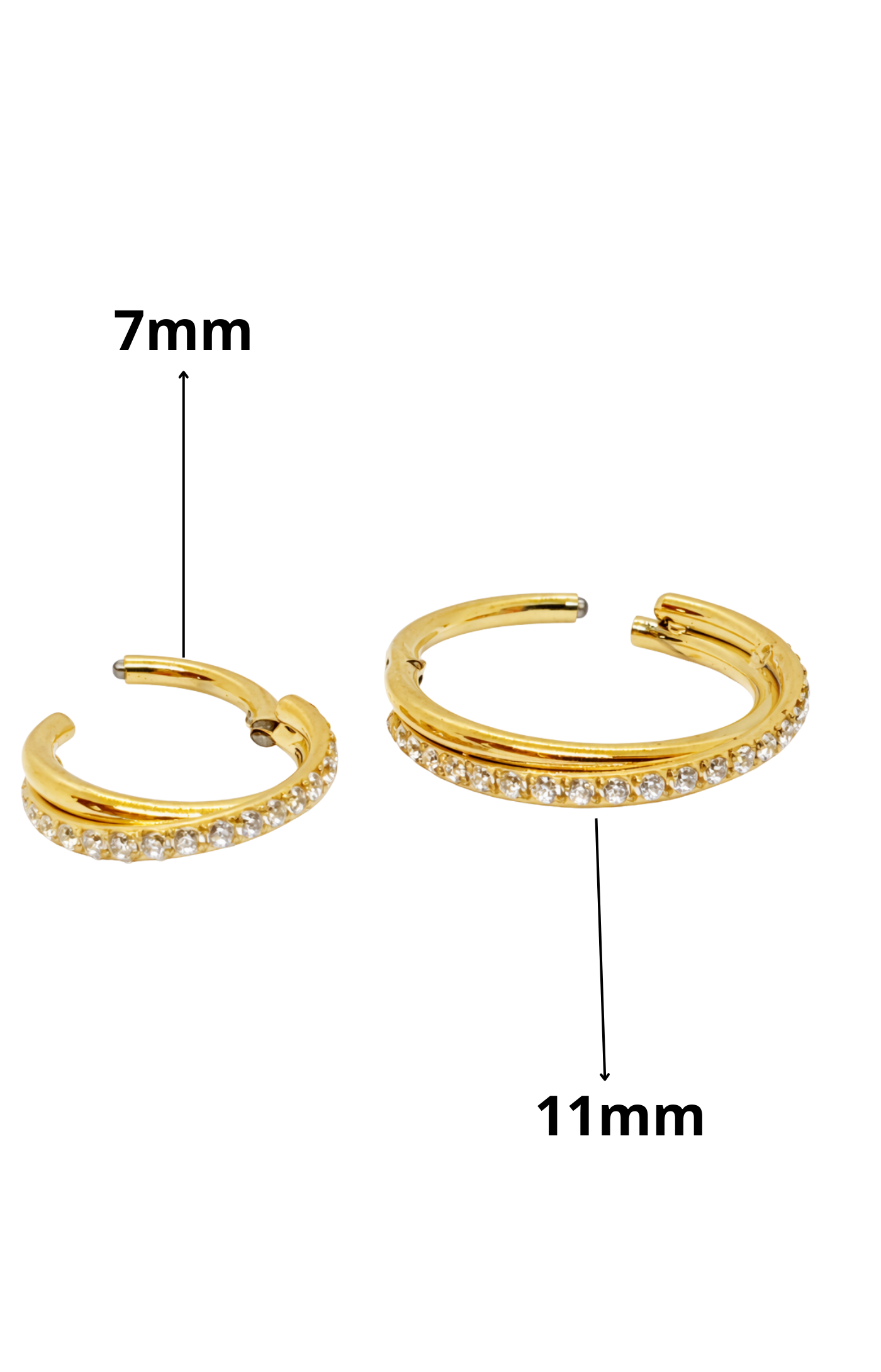 Piercing Titânio Celeste Gold 7mm e 11mm | Pratinhas
