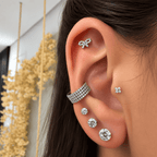Piercing Aurora 4 Fileiras Titânio | Pratinhas