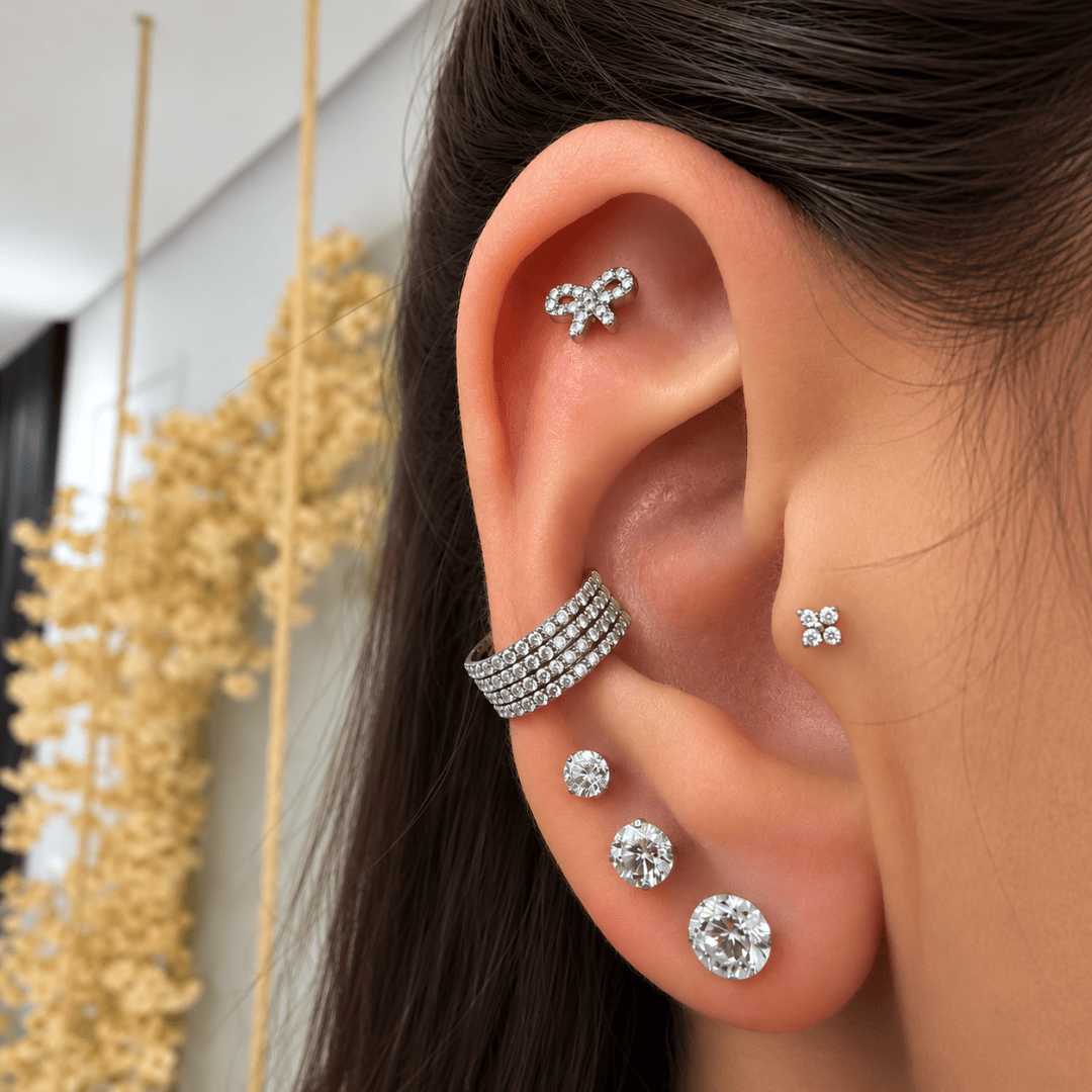 Piercing Aurora 4 Fileiras Titânio | Pratinhas