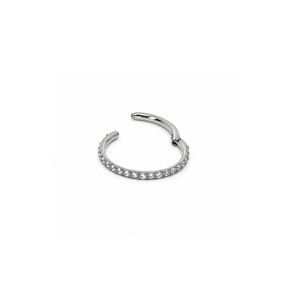 Piercing Argola Clicker Para Nariz em Titânio 0.8 Zircônias | Pratinhas