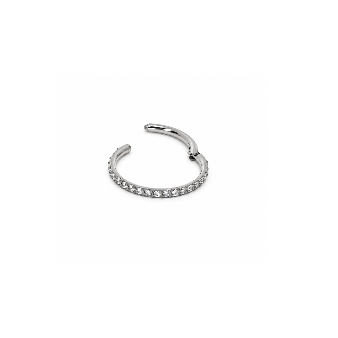 Piercing Argola Clicker Para Nariz em Titânio 0.8 Zircônias | Pratinhas