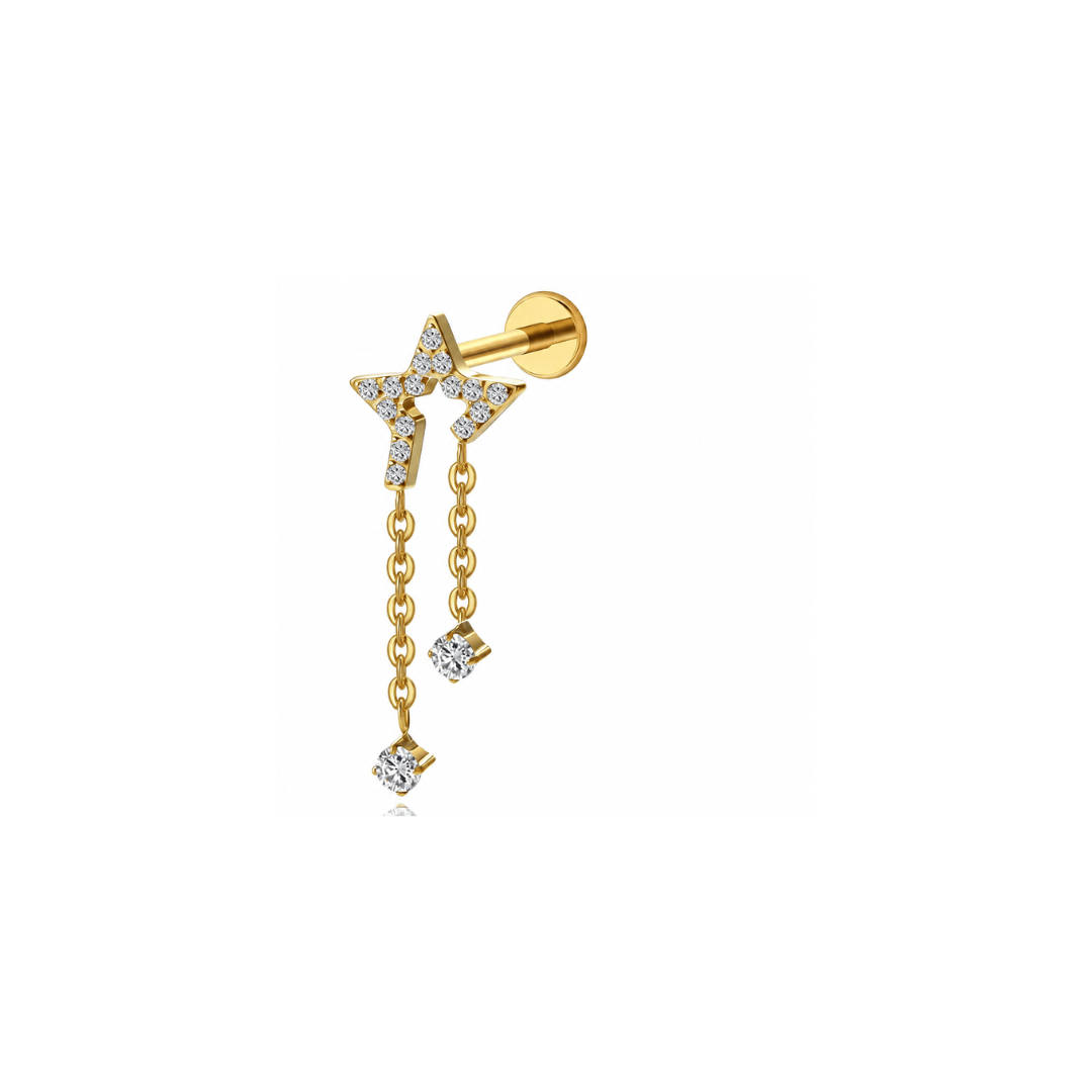 Piercing Titânio Estrela Cadente Em Titânio | Pratinhas