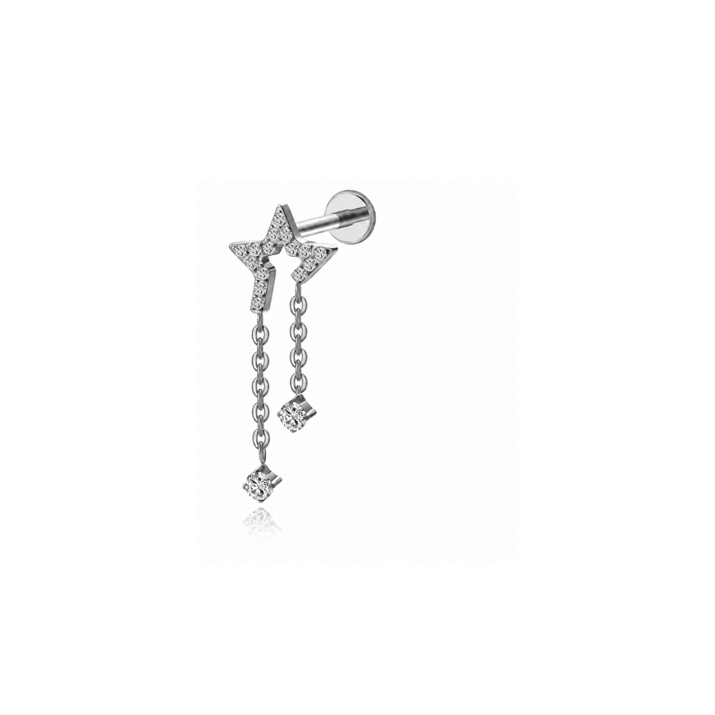 Piercing Titânio Estrela Cadente Em Titânio | Pratinhas