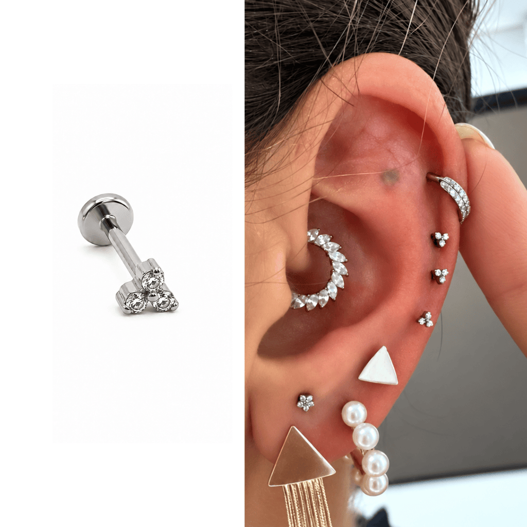 Piercing Australiano Trinity em Titânio | Pratinhas