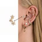 Piercing 3 Flores em Titânio | Pratinhas