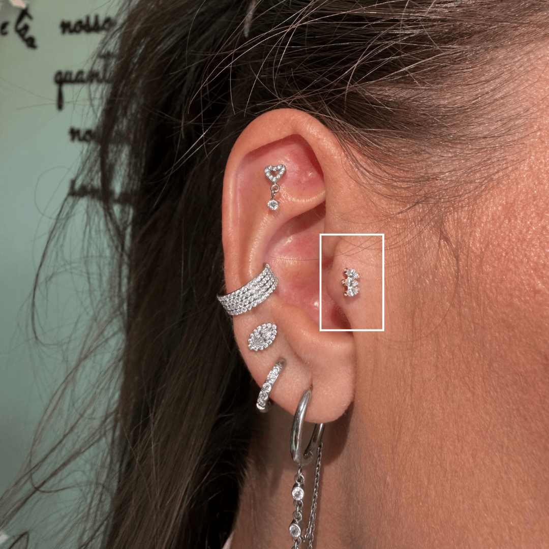 Piercing Trio Navete Titânio Gold | Pratinhas
