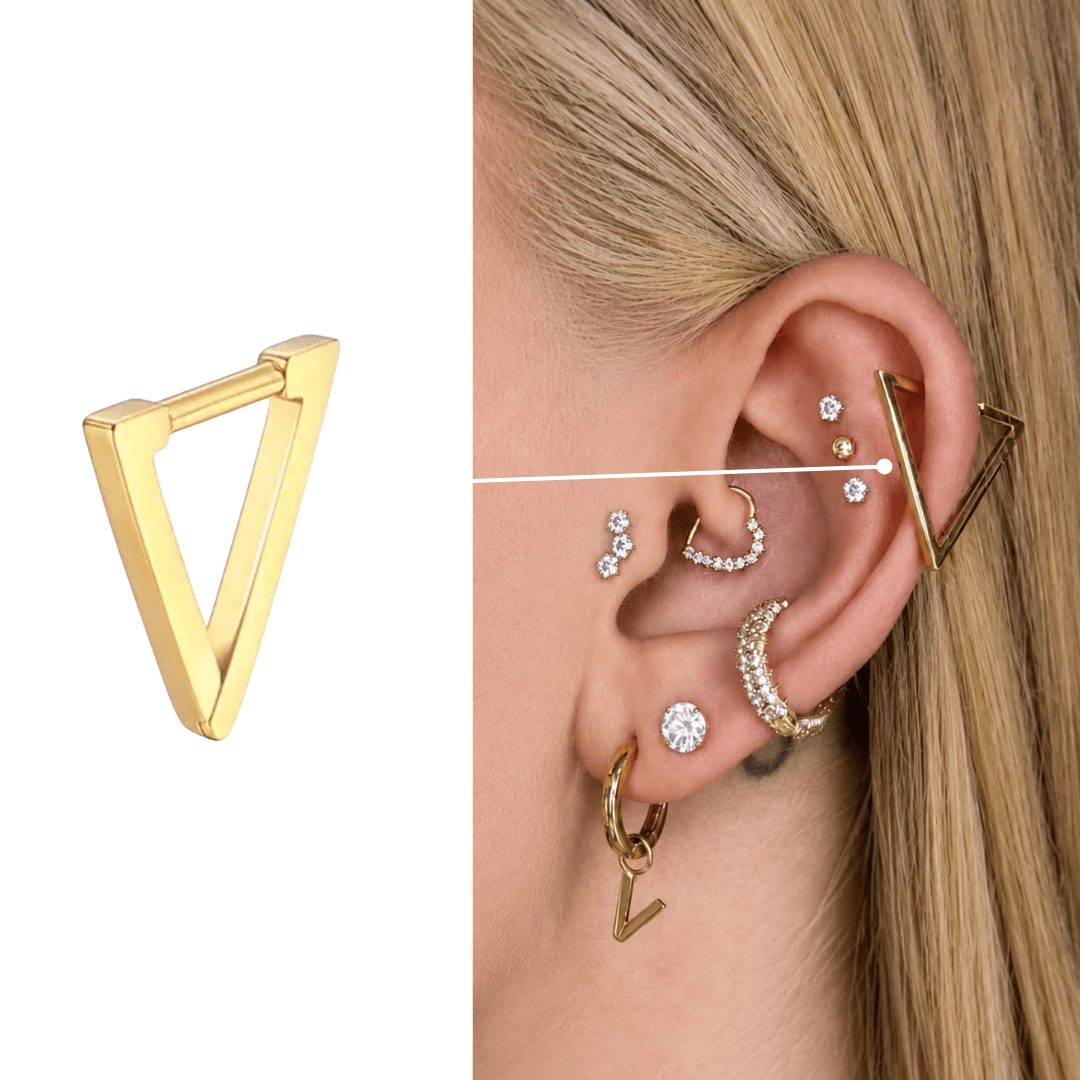 Piercing Virginia Triangulo Helix | Pratinhas
