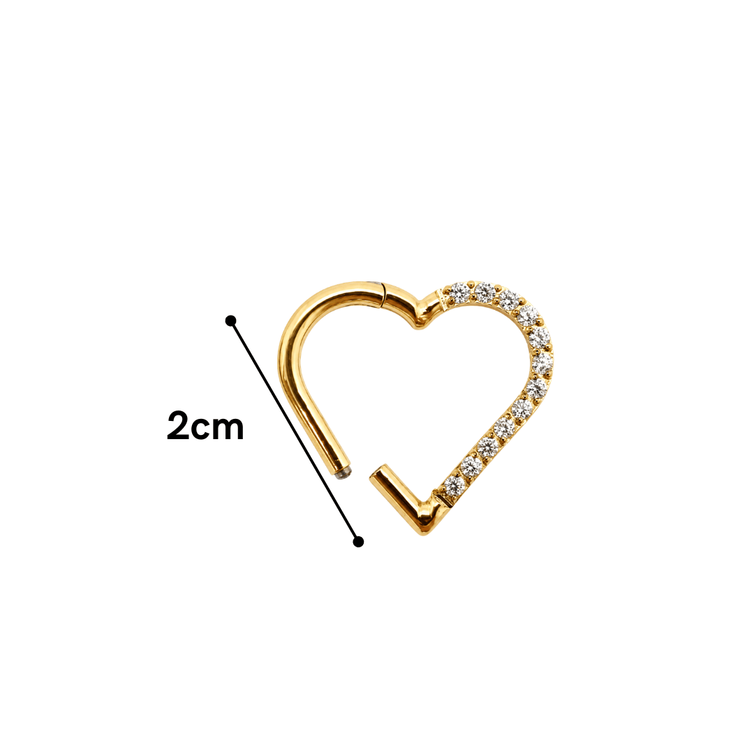Piercing Daith Coração Titânio | Pratinhas