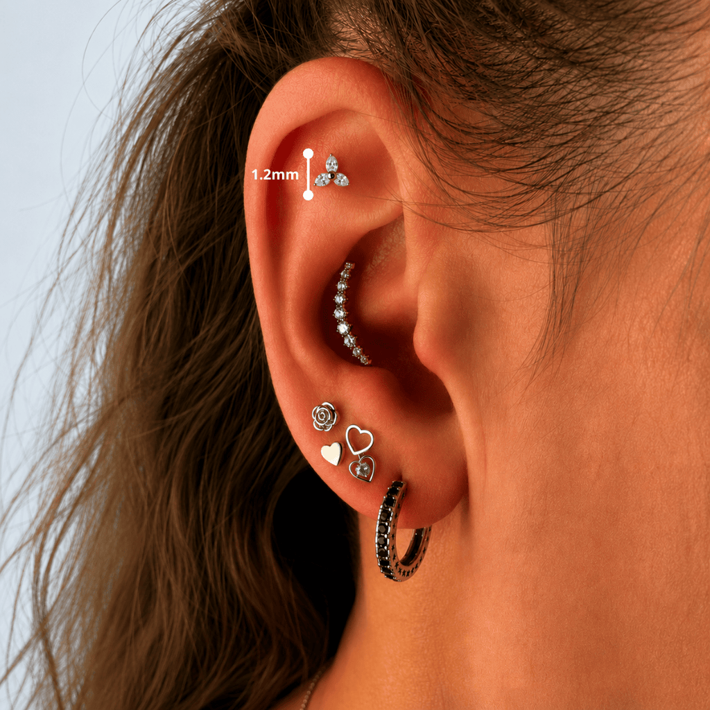 Piercing Trevo Crystal | Pratinhas