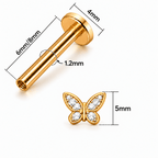 Piercing Borboleta em Titânio | Pratinhas