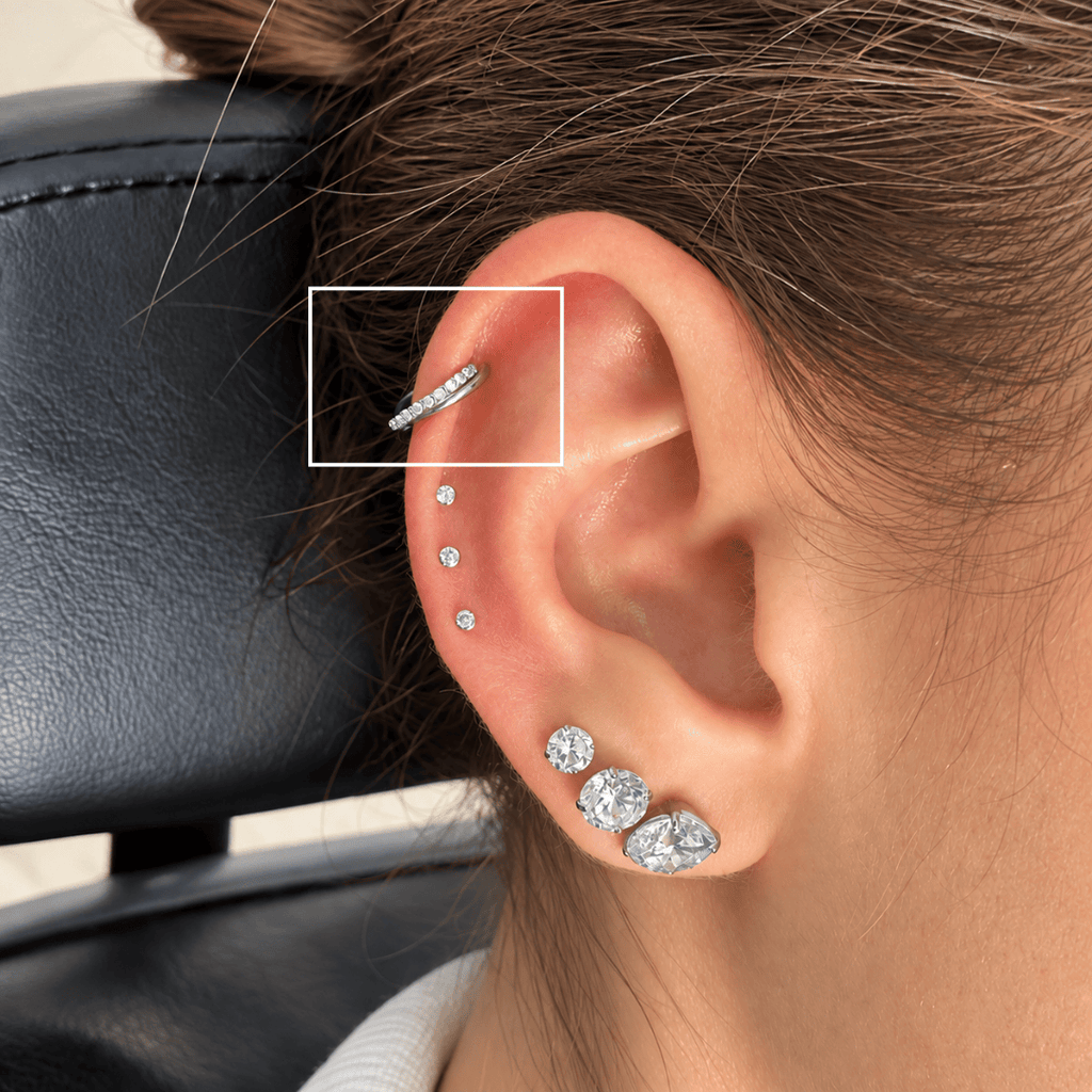 Piercing Helix Celeste Gold Titânio 7mm e 11mm | Pratinhas