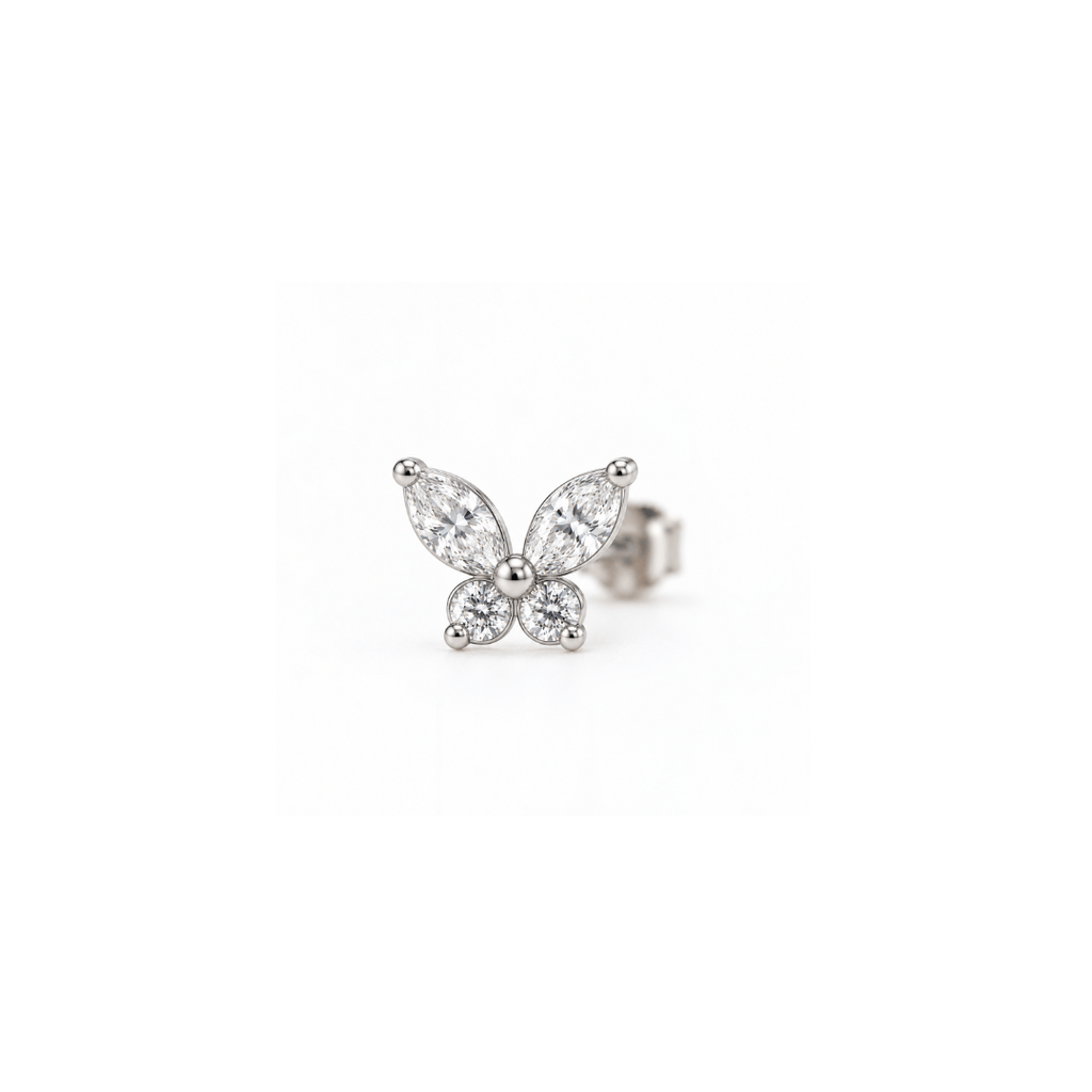 Brinco Borboleta Titânio | Pratinhas