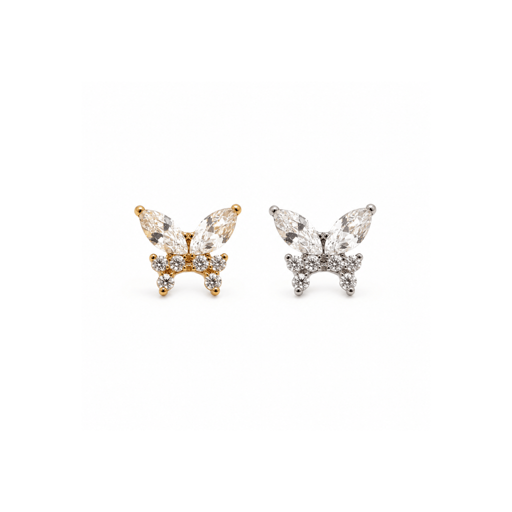 Piercing Butterfly Élégance Cravejado em Titânio | Pratinhas