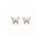 Piercing Butterfly Élégance Cravejado em Titânio | Pratinhas